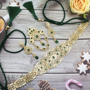 Moroccan accessories set brooch and earring with abelt