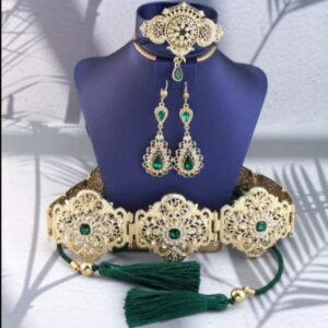 A set of earring, brooch and belt2